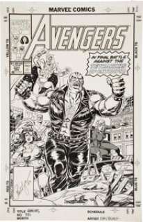 Paul Ryan and Tom Palmer The Avengers #331 Cover Original Art (Marvel, 1993). It‘s Avengers Quasar, Rage, -