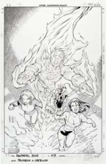 Carlos Pacheco and Jesus Merino Fantastic Four #43 Cover Original Art (Marvel, 2001). With Mr. Fantastic, -