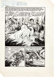 Joe Certa Tomb of Terror #5 Complete 6-Page Story "The Living Slime" Original Art (Harvey, 1952). An -