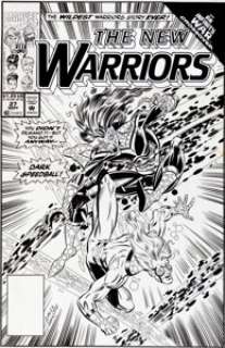 Mark Bagley and Larry Mahlstedt The New Warriors #27 Speedball Cover Original Art (Marvel, 1992). "You didn‘t -