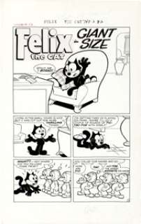 Joe Oriolo Felix the Cat #74 Complete 15-Page Story "Giant Size" Original Art (Harvey, 1956). The merry -