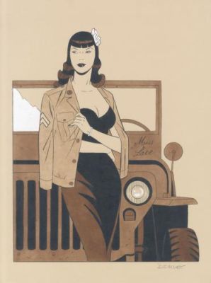 Philippe Berthet | Miss Lace, hommage à Milton Caniff | Galerie 9ème Art