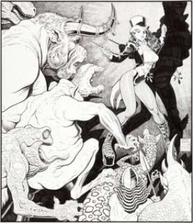 Arthur Adams Zatanna Illustration Original Art (2008). Krowtra, nuts eht reweiv! This ink on graphite -
