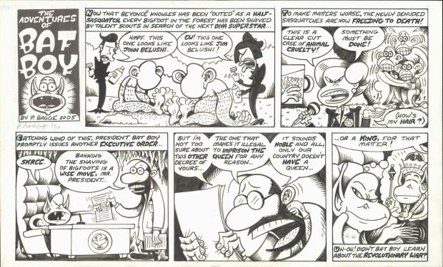 Bagge-Adventures of Batboy - Original Comic Strip Art (2005) | Russ Cochran