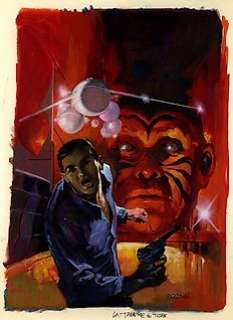 Antonio Parras - Parras, Antonio - Couverture préliminaire originale à la gouache - Bob Morane - « La Tanière du Tigre » - (1978)