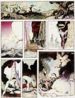 Arthur Suydam Echo of Futurepast Mudwogs Story Page 5 Original Art (Continuity, 1984-85). The lush colors, -