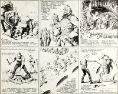 Alex Raymond Flash Gordon Sunday Comic Strip Original Art dated 8-14-38 (King Features Syndicate, 1938). -