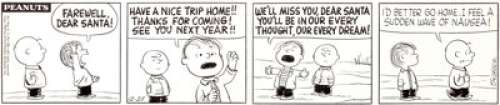 Charles Schulz Peanuts Daily Comic Strip Original Art dated 12-25-58 (United Feature Syndicate, 1958). Linus - | Heritage