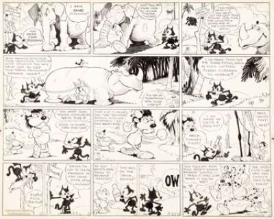 Otto Messmer Felix the Cat Sunday Comic Strip Original Art dated 3-27-32 (King Features Syndicate, 1932). -