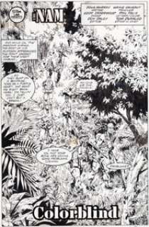 Wayne Vansant and Geof Isherwood The ‘Nam #37 Splash Page 3 Original Art (Marvel, 1989). A richly detailed -