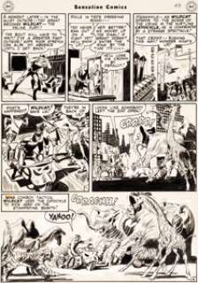 Mort Meskin Sensation Comics #69 Wildcat Story Page 4 Original Art (DC, 1947). Ted Grant aka Wildcat hops -