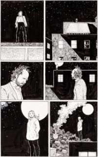 Terry Moore Rachel Rising #3 Page 18 Original Art (Abstract Studio, 2012). Great nocturnal scene by Moore. -