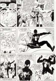 Greg LaRocque and Mike Esposito Marvel Team-Up  #141 Story Page 13 Spider-Man (Black Costume) Original Art  (Marvel,...
