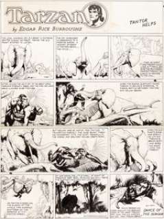 Ruben Moreira (as Rubimor) Tarzan #784 Sunday Comic Strip Original Art dated 3-17-46 (United Feature - | Heritage