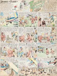 Hal Forrest Tailspin Tommy #114 Hand-Colored Sunday Comic Strip Original Art dated 12-20-31 (Bell Syndicate, 1931)...
