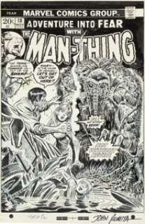 John Romita Sr. Fear #18 Man-Thing Cover Original Art (Marvel, 1973).... | Heritage
