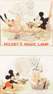 "Mickey’s Magic Lamp" Good Housekeeping Illustrations by Tom Wood (Walt Disney, 1940). A superb pair - | Heritage
