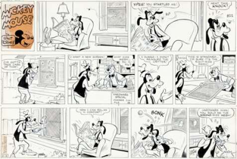 Manuel Gonzales Mickey Mouse Sunday Comic Strip Goofy Original Art dated 9-13-1964 (Walt Disney/King Features Synd...