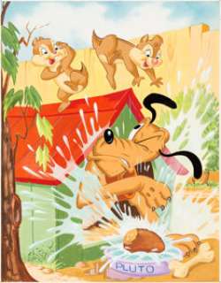 Walt Disney’s Pluto Frame-Tray Puzzle #4558 Painting Original Art (Walt Disney/Western, 1969).... | Heritage