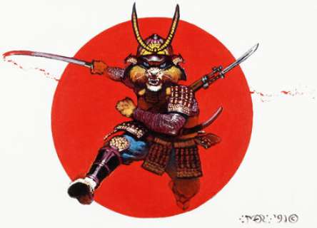Mark E. Rogers - Samurai Cat Painting Original Art (1991).... | Heritage
