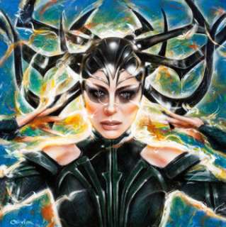 Olivia (Olivia De Berardinis) - Hela (Cate Blanchett) from Thor: Ragnarok Painting Original Art (2017)....