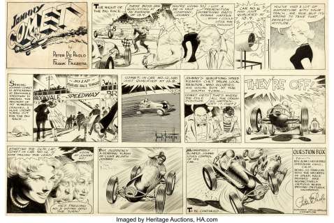 Frank Frazetta Johnny Comet Sunday Comic Strip Original Art dated 3-30-52 (McNaught Syndicate, 1952)....