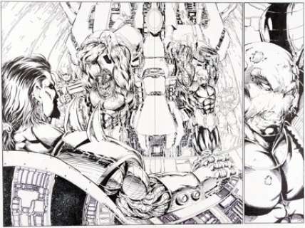 Karl Altstaetter - Bloodstrike #16 Double Page Spread 2-3 Original Art (Image, 1994).