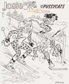 Dan DeCarlo and Alison Flood Josie and the Pussycats #2 Poster Illustration Original Art (Archie, 1994)....
