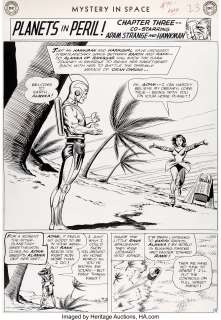 Carmine Infantino and Murphy Anderson Mystery In Space #90 Story Page 19 Adam Strange Original Art (DC, 1964)....