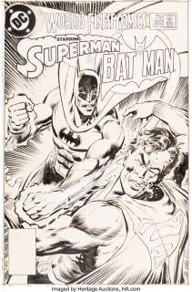 Ed Hannigan and Klaus Janson - World‘s Finest Comics #302 Cover Batman and Superman Original Art (DC, 1984)....