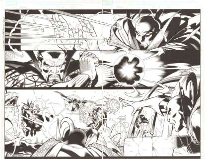 Dexter Vines, Ed McGuinness - Hulk #11 Pgs. 12 & 13 - All Dr. Strange Vs. Baron Mordo Dps - 2009