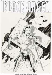 Stevens, Dave - Dave Stevens Black Angel One-Shot Cover Original Art (Verotik, 1996)....