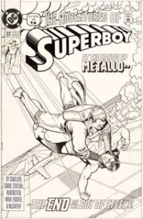 Maguire, Kevin - Kevin Maguire and Ty Templeton The Adventures of Superboy #22 Cover Original Art (DC, 1992)....
