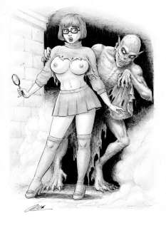 Cera | Cera - Original drawing - Sexy girl - Velma and monster - Page volante | Catawiki