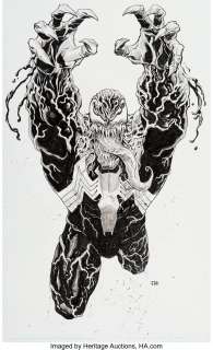 Marvel Artist - Joshua Cassara Extreme Carnage Omega #1 Variant Cover Venom Original Art (Marvel, 2021)....
