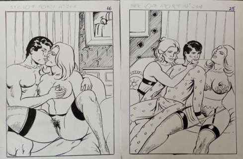 Marc Random | Love Story 204 - Viñeta erótica n16 y n25 - (1970) | Catawiki