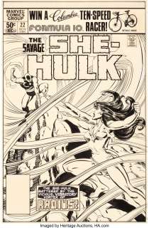 Vosburg, Mike - Mike Vosburg and Al Milgrom The Savage She-Hulk #22 Cover Original Art (Marvel, 1981)....