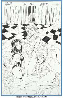 Campbell, J. Scott - J. Scott Campbell and Alex Garner Gen 13 #16 Splash Page 22 Original Art (Image, 1997)....