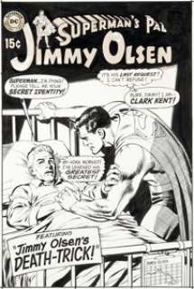 Swan, Curt - Curt Swan and Neal Adams Superman‘s Pal, Jimmy Olsen #121 Cover Original Art, Color Guide, and Printer‘s Proof (DC... (Total: 3 Items)