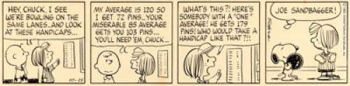 Schulz, Charles | Charles Schulz Peanuts Charlie Brown, Snoopy, and Peppermint Patty Daily Comic Strip Original Art dated 10-25-1982... | Heritage