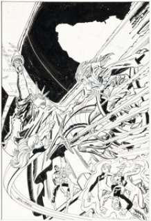 Bogdanove, Jon - Jon Bogdanove and Hilary Barta Power Pack #35 Cover Original Art (Marvel, 1988)....