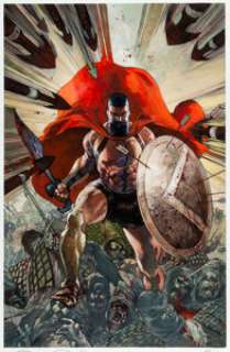 Bianchi, Simone - Simone Bianchi Frank Miller 300 #1 25th Anniversary Variant Cover Original Art (Dark Horse, 2023)....