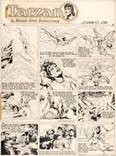 Hogarth, Burne - Burne Hogarth Tarzan #679 Sunday Comic Strip Original Art dated 3-12-1944 (United Feature Syndicate, 1944)....