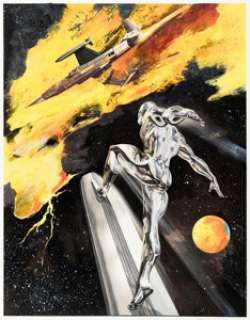 Gil Formosa Silver Surfer vs. Lockheed F-104 Starfighter Specialty Illustration Original Art (2022)....