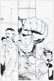 Ryan Ottley - Invincible Volume 16 Trade Paperback Cover and Preliminary Sketch Original Art Group of 2 (Image, 2012... (Total: 2 Original Art)