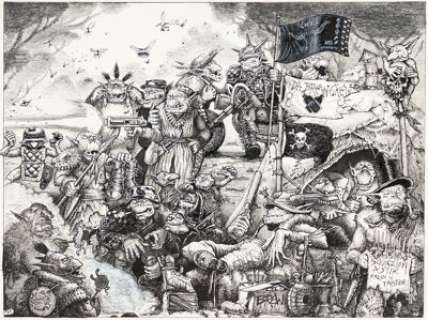 Tony Hough - Warhammer 40,000 Orks Illustration Original Art (Games Workshop, 1989).