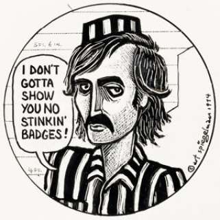 Art Spiegelman - Famous Cartoonist Series Buttons #45 Pinback Button Illustration Original Art and Color Guide (Pinback Jack, 1975). (Total: 2 Items)