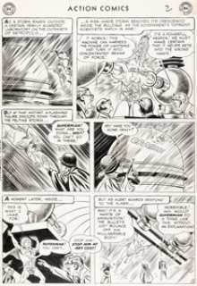 Wayne Boring and Stan Kaye Action Comics #199 Superman Story Page 2 Original Art (DC, 1954).