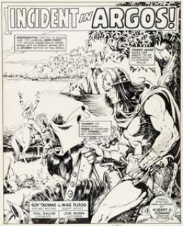 Mike Ploog Conan the Barbarian #57 Splash Page 1 Original Art (Marvel, 1975).