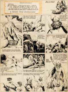 Burne Hogarth Tarzan #620 Sunday Comic Strip Original Art dated 1-24-43 (United Feature Syndicate, 1943). | Heritage